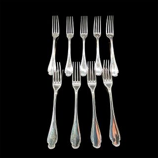 9pc Christofle Pompadour Silverplate Forks