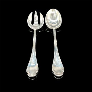 2pc Christofle Pompadour Silverplate Salad Fork and Spoon
