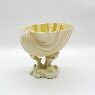 Irish Belleek Porcelain, Shell On Coral Compote Vase