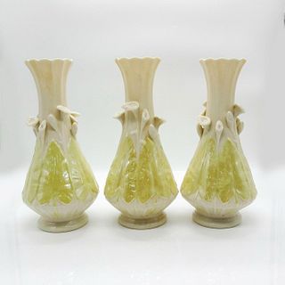 3pc Vintage Belleek Porcelain Calla Lily Vases