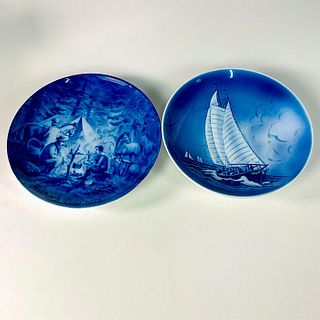 2pc Porcelain Wall Plates, Desiree Yacht and Father's Day