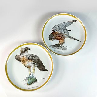 2pc Vintage Kaiser Decorative Birds of Prey Plates