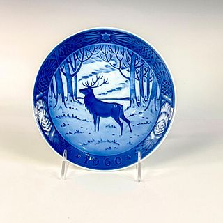 1960 Royal Copenhagen Christmas Plate, Stag in the Forest