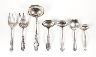 Group of Seven Sterling and Silverplate Serving Pieces