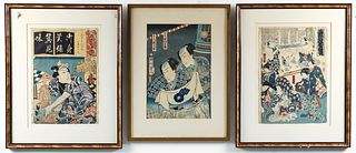 Group of Three Framed Japanese Woodblock Prints 