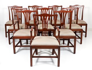 Set of Ten 20th Century Mahogany Dining Chairs 