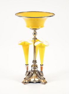 Henry Wilkinson and Co. Yellow Epergne 19th century