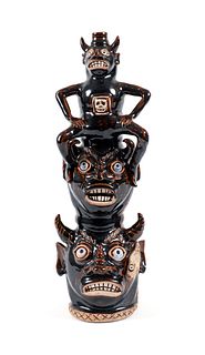 Karen LaBarga Three Devil Totem Face Jug