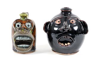 2 Face Jugs by 20th Century American Ceramicists