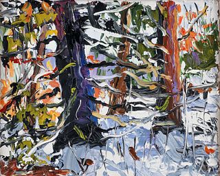 Charles Bud Gibbons Winter Woods 1995 Painting
