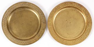 Pair of Tiffany Studios Dore Bronze Plates 1737