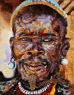 Portrait of an African Man Acrylic on Canvas 