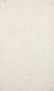 Virgil Cantini 1992 cast paper relief Crucifixion