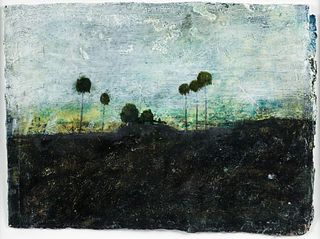 Anthony DeLuca oil on paper Landscape 4B