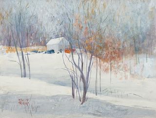 Adolph Treidler watercolor Winter Landscape