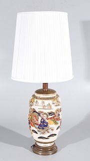 Japanese Satsuma Vase Converted to Lamp