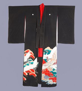 Late Meiji Period Japanese Silk Robe