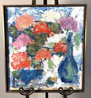 ABSTRACT FLOWERS PAINTING BY DOT WOODALL