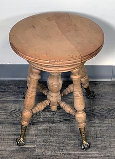 PIANO OR POSING STOOL WITH BALL & CLAW FEET
