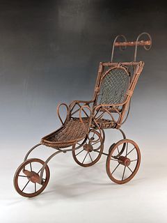 DOLL SIZE WOODEN WHEEL CHAIR