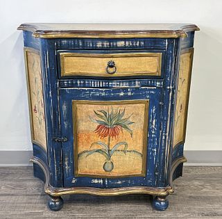 DECORATIVELY PAINTED HALL CABINET 