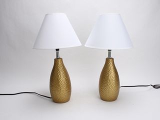PAIR MODERN GOLD LAMPS