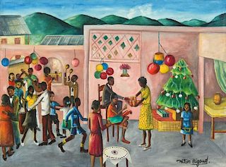 Wilson Bigaud (Haitian, 1931-2010) Christmas Celebration