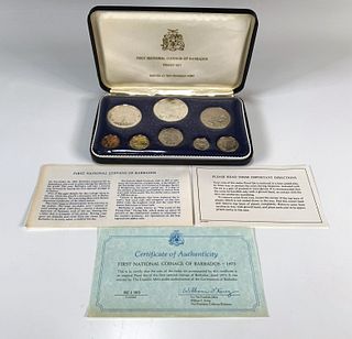 1973 FRANKLIN MINT FIRST NATIONAL COINAGE OF BARBADOS PROOF SET COINS