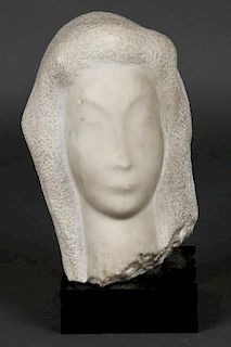 French School (19th/20th c.) Carved Marble Head