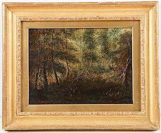 Ralph Albert Blakelock (1847-1919) "Wood Interior"