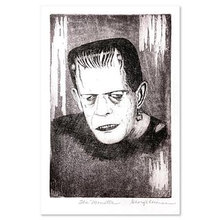 George Crionas (1925-2004), "The Monster (Black)" Limited Edition Etching, Numbered and Hand Signed and Letter of Authenticity