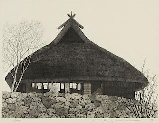Ryohei Tanaka "Hatago Roof" Etching