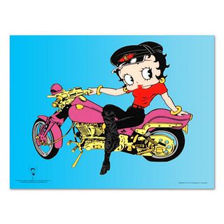 "Betty Boop on Motorcycle" is a Limited Edition Sericel by Fleischer Studios, Inc.. Includes Certificate of Authenticity.
