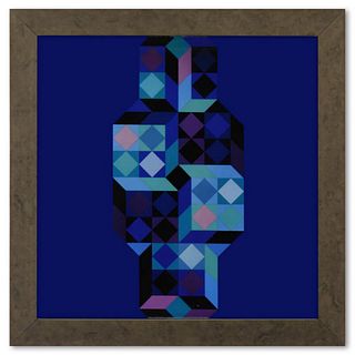 Victor Vasarely (1908-1997), "Tridim - G de la série Hommage A L'Hexagone" Framed 1971 Heliogravure Print with Letter of Authenticity
