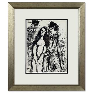 Marc Chagall (1887-1985), "Le Clown Amoureux" Framed Lithograph with Letter of Authenticity.