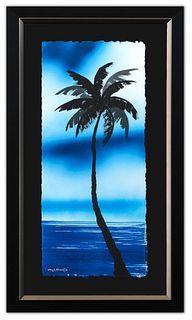 Wyland- Original Watercolor Painting on Deckle Edge Paper "Palm Trees"