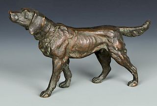 American School Bronze Dog Sculpture