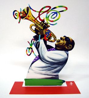 David Gershtein- Free Standing Sculpture "Trumpet Player (Jazz Club)"