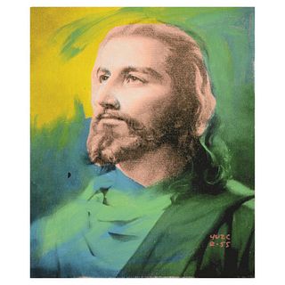 Ringo Daniel Funes (Protege of Andy Warhol's Apprentice, Steve Kaufman), "Jesus" One-of-a-Kind Mixed Media on Canvas, Hand Signed with Certificate of 