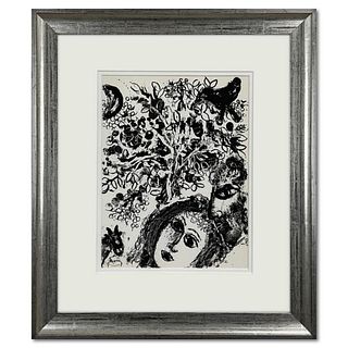Marc Chagall (1887-1985), "Le Couple Devant L'arbre" Framed Lithograph with Letter of Authenticity.
