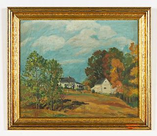 American School (20th c.) Landscape with Houses