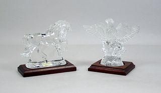 Waterford Crystal Phoenix & Unicorn Figures.