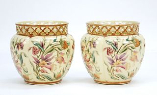 Pair of Zsolnay Hungary Porcelain Bowls.