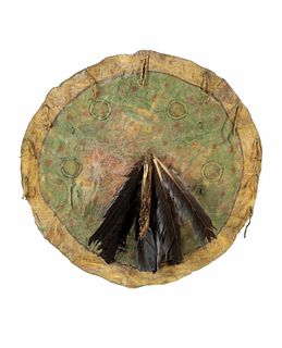 Circa 1865 Apsaalooke Crow Painted Medicine Shield