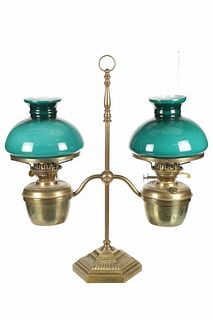 C. 1900 England Double Student Victorian Oil Lamp