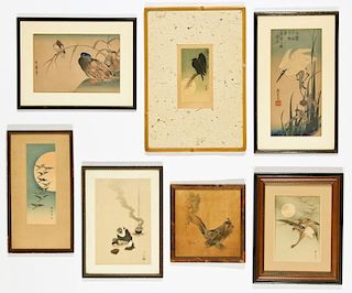 7 Framed Japanese Prints by Various Artists