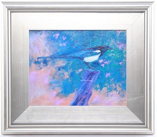 Michael Stanish Original Framed Blue Jay Painting