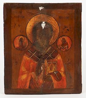 Antique Russian Icon of St. Nicholas
