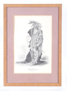 Karl Bodmer Framed Litho "A Sioux Warrior"