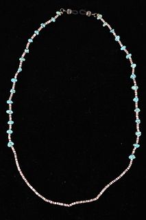 Puebloan Turquoise And Olive Shell Necklace